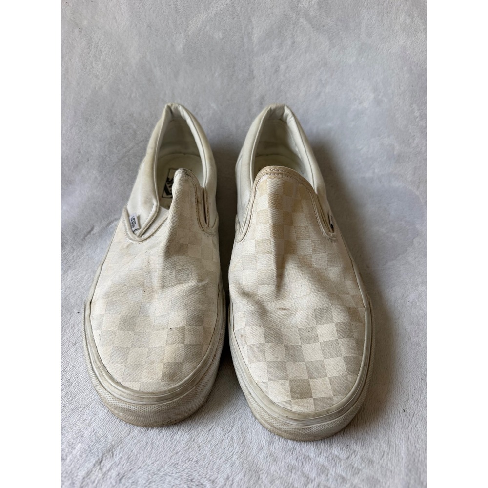 Vans Slip On Mens 11 Off White Good Checkerboard Skate Sneakers